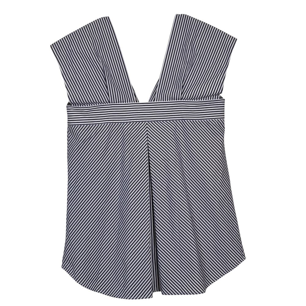 Theory Hartman Stripe Off Shoulder Button Top Size M NWT $265 Retail - Picture 4 of 9